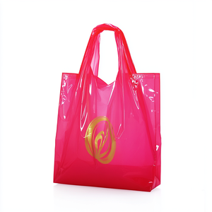 ถุงช้อปปิ้งหูหิ้วหนา พิมพ์โลโก้ส่วนตัว ถุงพลาสติกแบบกำหนดเองสำหรับร้านค้าและร้านอาหารแบบนำกลับบ้าน - Product Image 1