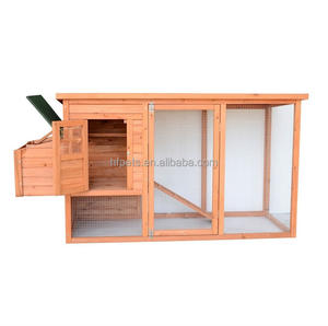 Metal koşu çit ile açık büyük ahşap tavuk kümesi köknar ahşap - Product Image 1