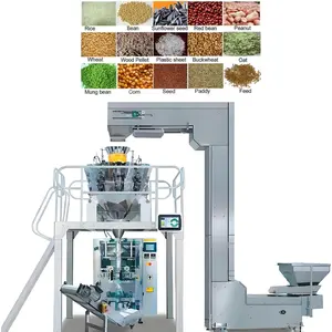Máquina de embalagem para sacos granulados de alimentação, sementes de girassol e trigo, grãos de arroz e máquinas de pesagem