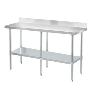 Commercial Used Food With Splashback Kitchen Equipment Stainless Steel Working Table