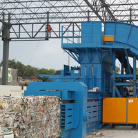 Presse à balles horizontale hydraulique réglable pour recyclage de papier et bouteilles PET, capacité 5-8 tonnes par heure, 200-1000 kg