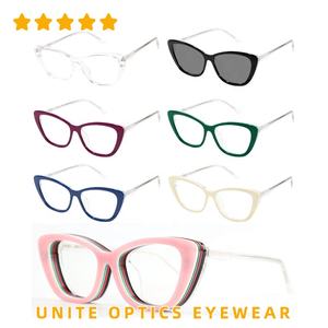 Usine nouveauté haute qualité femmes mode TR90 oeil de chat <span class=keywords><strong>lunettes</strong></span> optiques cadre <span class=keywords><strong>lunettes</strong></span> de Prescription avec Clip magnétique <span class=keywords><strong>sur</strong></span> - Product Image 3