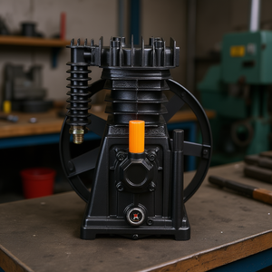 Cabezal de Bomba de Pistón de Doble Cilindro, 3HP, 5.8CFM, 90PSI, Bomba de Compresor de Aire Modelo D0100HRS0A2, Cuerpo de Acero - Product Image 2