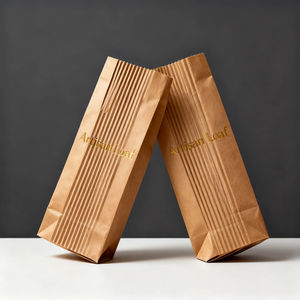 ถุงใส่ขนมปังกระดาษคราฟท์พร้อมที่จับพิมพ์โลโก้ได้ตามต้องการเป็นมิตรต่อสิ่งแวดล้อม - Product Image 3