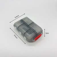 Boîte à pilules rectangulaire portable double face en plastique PP avec 10 couvercles, étui de rangement écologique pour bagues, bijoux et petits accessoires