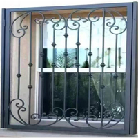 Grille de fenêtre en fer forgé de sécurité en métal noir au design moderne de luxe pour villa en plein air balustrades et mains courantes les plus vendues
