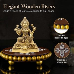 Alzata Decorativa Rotonda per Tavolino da Caffè con Bordo Dorato a Perline, Regalo Indiano, Diwali, Pooja - Vendita all'Ingrosso - Product Image 6