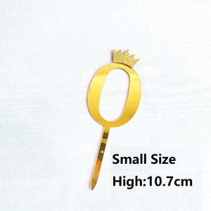 Phụ kiện trang trí bánh hình số acrylic 0-9, đính đá, vương miện, màu vàng và bạc, lấp lánh, dùng cho bánh sinh nhật và bánh cupcake - Product Image 4