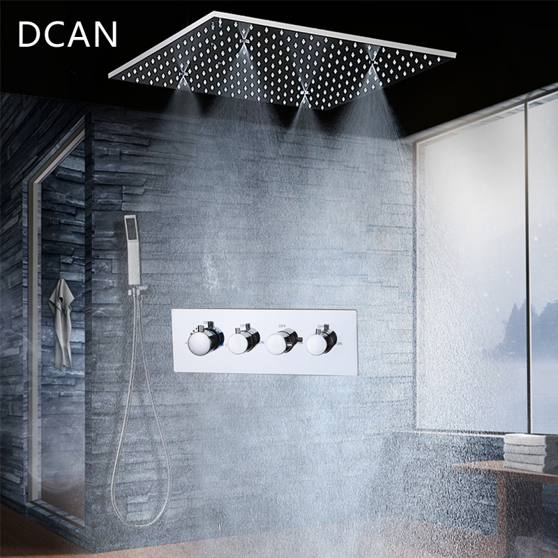 Baño de lujo SPA cabezal de ducha de mano integrado completo conjunto de ducha termostática oculta