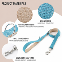 Laisse pour chien en coton et lin avec crochet pivotant à 360° en alliage de zinc, petit anneau en D, laisse de promenade pour animaux de compagnie douce et écologique