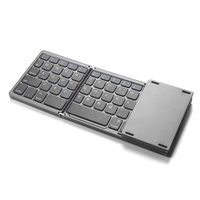 Keyboard lipat Bluetooth, kunci BT lipat dengan Touchpad portabel nirkabel lipat Keyboard untuk Laptop Tablet telepon nomor Notebook