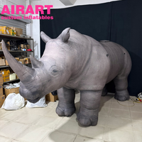 Décoration extérieure, rhinocéros gonflable gris, rhinocéros gonflable géant pour fête