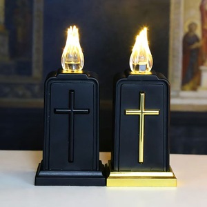 <b>Indoor</b> Cemetery Tombstone LED <b>Decorative</b> Light <b>Halloween</b> Church Prayer Light Plastic AA Battery Built-in Security Hot Selling - Product Image 4