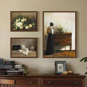 Tableau sur toile de portrait de dame élégante en train de lire, style rétro, inspiré <span class=keywords><strong>des</strong></span> grands maîtres, pour la décoration de <span class=keywords><strong>chambre</strong></span> et de maison de campagne - Product Image 5