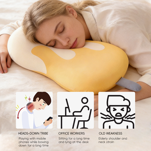 หมอนรองคอและไหล่ YUE RISE ออกแบบตามหลักวิทยาศาสตร์ ผ้าระบายอากาศเย็นสบาย โฟมเมมโมรี่โฟมแบบคืนตัวช้า รูปทรงไอศกรีม - Product Image 4
