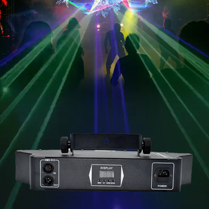 Línea láser de escaneo de cuatro cabezales en forma de abanico, línea láser a todo color, luz DJ Disco Show Night Club RGB Stage Laser Light - Product Image 4