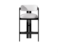Tabouret de bar en frêne blanc américain massif, style néo-chinois du milieu du siècle, hauteur de comptoir, pour îlot de cuisine et bar à domicile