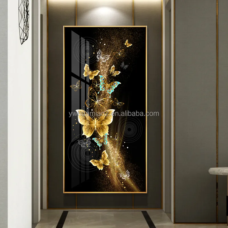 Factory Wholesale Crystal Porcelain Animal Butterfly nordic wall frames home decoration art prints canvas pictures painting