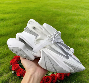 Zapatos de moda con suela gruesa y logotipo personalizado para hombre - zapatos deportivos casuales con suela gruesa estilo nave espacial, zapatos deportivos blancos - Product Image 5