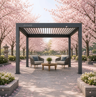 Pergola en aluminium Jiake 6063-T5 avec toit à lames motorisées pour terrasse de station balnéaire, jardin extérieur, spa, gazebo, pavillon