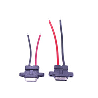Conector de Cable Elante Tipo-C Hembra, Resistente al Agua, con Orificio para Tornillo, Material LCP, Temperatura de Funcionamiento -20C -80C