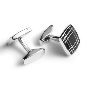 Mancuernillas de Esmalte Suave 3D de 15 mm con Diseño Simple y Personalizado para Hombre de Negocios - Product Image 3