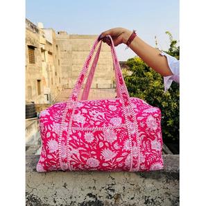 Sac de voyage matelassé en coton, fait main, élégant, grande capacité, léger, durable, pour les voyages de week-end, la salle de sport ou l'usage quotidien - Product Image 1