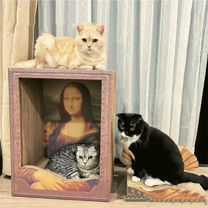 Grande taille Lisa Design Jouet à gratter pour animaux de compagnie en carton ondulé Cube personnalisé Nid à gratter - Product Image 4