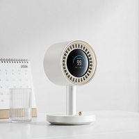 Modèle moderne 100 vitesses 120 °   Ventilateur de bureau USB rotatif avec affichage numérique, mini ventilateur de table portable personnel avec minuterie pour le bureau et la maison