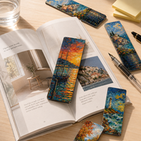 Marcadores de Libros Magnéticos Personalizados al por Mayor, Marcadores de Libros con Diseño de Paisajes Impresos en Papel, Regalo Promocional para la Escuela, Oficina y Lectura