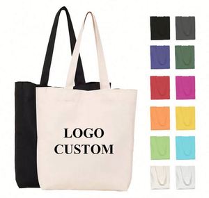 Bolsas de Compras de Lona de Algodón Personalizadas al por Mayor, Bolsas de Compras Reutilizables Promocionales con Logotipo Impreso - Product Image 1