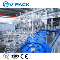 Ligne de production de machines de lavage, de remplissage et de bouchage de bouteilles en plastique et en verre pour boissons gazeuses et eau liquide entièrement automatique