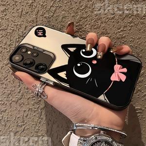 Lovely Black Cat Electroplate Silver IMD Case para <span class=keywords><strong>Samsung</strong></span> <span class=keywords><strong>Galaxy</strong></span> S25 S24 S23 Ultra S22 Plus S21 <span class=keywords><strong>S20</strong></span> <span class=keywords><strong>FE</strong></span> A55 A54 A15 A35 Cover - Product Image 2