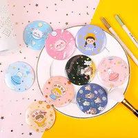 Mini miroir de poche rond personnalisé en métal argenté, miroir de maquillage, logo personnalisé, cadeaux promotionnels de mariage