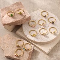 Bague en acier inoxydable plaqué or 18 carats de haute qualité, luxe léger, zircon coloré, éternité fine, empilable, tendance, pour femmes