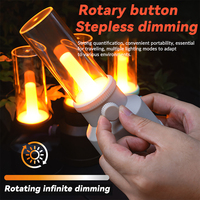 Lampe de camping LED rechargeable à intensité variable, portable, charge USB Type-C, lampe torche 4 couleurs pour le camping