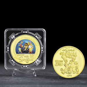 Moneda Conmemorativa de Metal de <span class=keywords><strong>los</strong></span> <span class=keywords><strong>Simpson</strong></span>, Personajes de Dibujos Animados, Chapada en Oro de 24k - Product Image 3