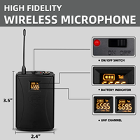 DF204 Système de microphone Lavalier sans fil professionnel pour salles de conférence jusqu'à 80m Microphone Casque
