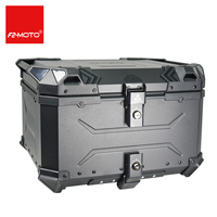 F2 MOTO 55L Noir Boîte à bagages arrière en alliage d'aluminium pour moto, étanche, résistante aux chutes, protection universelle pour bagages