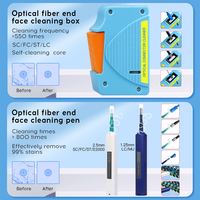 Kit de nettoyage de fibres optiques 10 en 1 avec stylo de nettoyage de fibres SC LC à un bouton/boîte, kit de maintenance de réseau FTTH