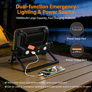 Projecteur <span class=keywords><strong>de</strong></span> travail LED portable rechargeable avec construction en ABS étanche IP55, <span class=keywords><strong>lampe</strong></span> d'urgence pour atelier et jardin - Product Image 3