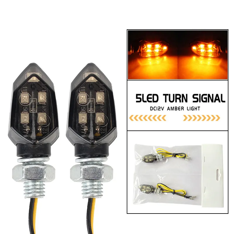 Luz de señal de giro ámbar de 12V para motocicleta, indicadores de bicicleta de calle para Honda, Suzuki, Kawasaki, KTM, Yamaha