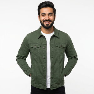 Wholesale <b>Denim</b> <b>Jackets</b> Men's <b>Customized</b> Four Pocket Style Comfortable Fitted New Fashionable Men's <b>Jackets</b> OEM - Product Image 1