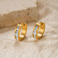 Boucles d'oreilles coeur en acier inoxydable 316L plaqué or 18k Boucles d'oreilles mode pour femmes sans ternissement