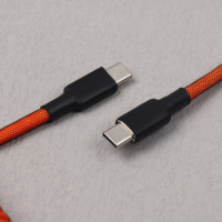 Kabel Keyboard USB-C GX16 Aviator Tipe-C ke Tipe-C dengan Konduktor Tembaga Murni, Selubung Nilon, dan Pelindung Anyaman