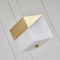 Moderne carré 6 ampoules lustre LED lampe en pierre pour étoiles salon chambre albâtre suspension suspension lampe