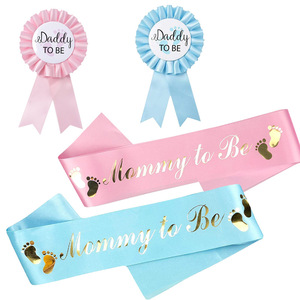 Wholesale Mommy To Be Badge Stain Sash Set Baby Shower Party Party Mom To Be Sash Gender Reveal Party DecorationS