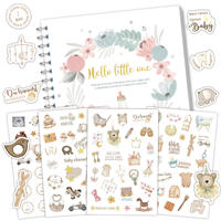 Journal de souvenirs pour bébé en allemand avec autocollants, livre de souvenirs du premier anniversaire, album souvenir pour nouveau-né, lot en gros
