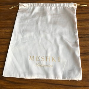 Super Soft <b>White</b> Black Rose Gold Underwear Lingerie Cloth Dust Packaging Pouch Custom Logo Printed Silk Drawstring <b>Bag</b> - Product Image 4
