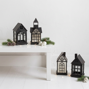 Última Colección Navideña 2026: Faroles Metálicos Negros con Forma de Casa en Diferentes Estilos para Decoración del Hogar - Product Image 2